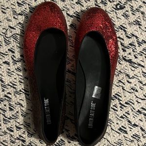 Red Ombre Glitter Flats Size 12